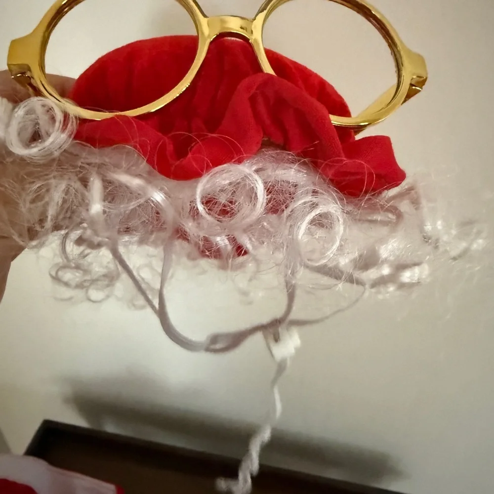 Red and White Mrs. Claus dog Outfit Sz M